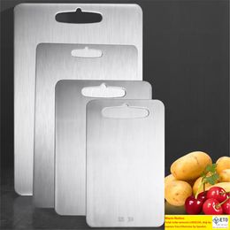 Stainless Steel Cutting Board Antibacterial Chopping Block Antimildew Fruit Vegetable Meat Noodle Bread Plate Sided Working