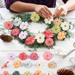 Decorative Flowers 100pcs Faux Heads For Crafts Artificial Silk DIY Wreath Accessories Holiday Wedding Party Home Decor