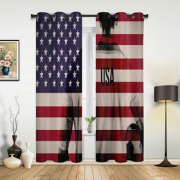 Curtain American Flag Football Player Curtains For Bedroom Living Room Drapes Kitchen Children's Window Modern Home Decor