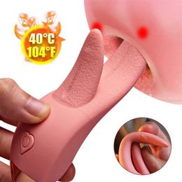 Sex toy massager Soft Tongue Licking Vibrator Toys for Women Clitoral G Spot Orgasm Nipples Massger Female Masturbator Heating Dual Vibrators