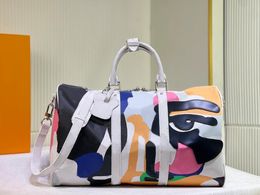 top quality bags fashion graffiti designer travel bags women men shouder bag Genuine leather luggage bags duffle bag Keepall handbag big tote N41416 23160