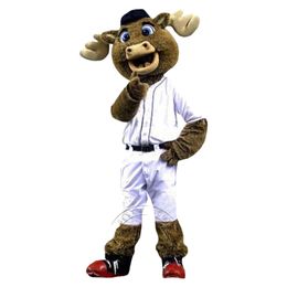 Halloween New Adult Baseball Moose Mascot Costume College Mascot Full Body Props Outfit