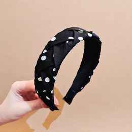 Party Favor Polka Dot Hairpin With Broad Edge Headband Women's All- Outing Hair Band