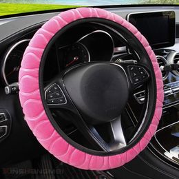 Steering Wheel Covers Universal 37-39Cm Cover Soft Warm Plush For Winter Car Interior Parts