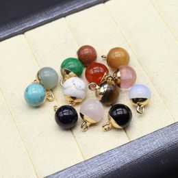 Pendant Necklaces 5pcs Crystal Agate Natural Semiprecious Stone Random Color Ball DIY Making Earrings Jewelry Accessories Gift