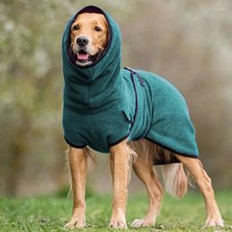 Dog Apparel Bathrobes Absorbent Bath Towel Warm Hoodies For Small Medium Dogs Pet Robe Thick Flannel Coat