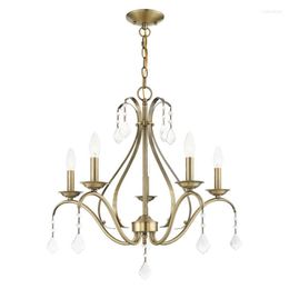 Pendant Lamps American Crystal Iron Chandelier Modern Simple Creativity Living Room Kitchen Dining Lamp Bedroom Study Candle Lighting