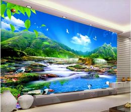 Wallpapers WDBH Custom Po 3d Wallpaper Beautiful Scenery Of Green Mountains And Water Room Wall Murals For Walls 3 D