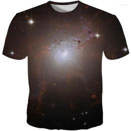 Men's T Shirts KISSQIQI Men Shirt 3D Printed Digital Starry Sky T-shirt Casual Creative Trend Short Sleeve Maximum Size S-5XL