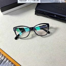 Women's Luxury Designer Small Fragrant Eye Frame Plate Glasses INS Style Plain Face Mirror Myopic Optical Lens