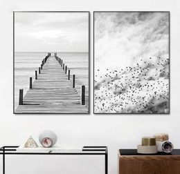 Paintings Modular Printed Pictures Home Decor Hd Nordic Scandinavian Landscape Wooden Pier Bridge Office Canvas Poster Wall Art1946063