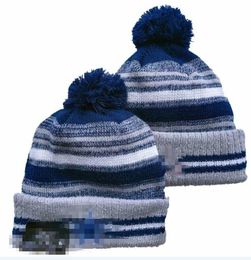 Men Knitted Cuffed Pom Chicago Beanies DAL Bobble Hats Sport Knit Hat Striped Sideline Wool Warm BasEball Beanies Cap For Women a10