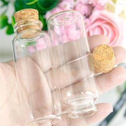 Storage Bottles 12Pcs 40ml Small Clear Glass Container With Corks Handicraft Refillable Cosmetics Gifts Tabletop Exhibits Vials