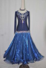 Stage Wear Ballroom Competition Dance Dresses Women 2023 Design Standard Skirt Royal Blue Waltz Dancing Dress