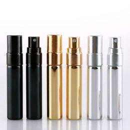 Mini Glass Vials Perfume Bottles 5ml Travel Refillable Portable Empty Atomizer Gold Silver Black Perfume Spray