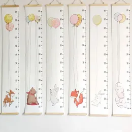 Decorative Figurines Wooden Canvas Wall Growth Charts Baby Hanging Chart Height Measure Ruler Removable Sticker For Kids Child Room