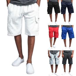 Men's Shorts 2023 Summer Five Part Solid Cargo Pants Casual Fashion Multi Pocket Loose Straight Overalls