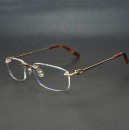 20% off for luxury designers Metal Square Clear Frames Men Women Rimless Glasses Optical Frame Spectacles Eyeglasses for Computer 9011
