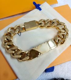 Top Luxury Men Charm Bracelets Punk Hip Hop Bracelet Gold Plate Link Chain Jewellery