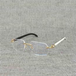 2023 Fashion Designer New Sunglasses Natural Wood Square Clear Buffalo Horn Oversize Rimless Eyeglasses Frame for Men Reading Optical Oval Oculos GlassesKajia