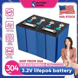 US Stock EVE 12V24V48V 304AH LiFePO4 3.2V Power Bank Rechargeable Battery Pack For EV Solar storage Tax Free Door To Door