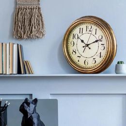 Wall Clocks Retro Design Clock Vintage Hanging Silent Non-ticking 12 Inch For Home Decoration Easy To Read Round