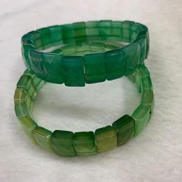 Strand Green Agates /Chalcedony Stone Beads Bracelet Natural Gem Jewellery Bangle For Woman Gift Wholesale !