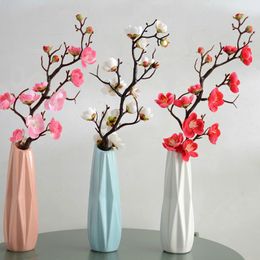 Decorative Flowers Artificial Cherry Blossoms Fake Flower Flores Sakura Tree Branches Home Table Living Room Decor DIY Wedding