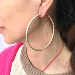 Hoop Earrings & Huggie Classic Big Earring For Women Fashion Statement Jewellery Golden Silver Colour 80 75mm Punk FE219Hoop