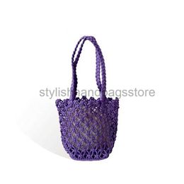 Shoulder Bags Summer Small Bucket Bag Handmade Cotton Handbag Hollow Out Beach Tote Bagstylishhandbagsstore