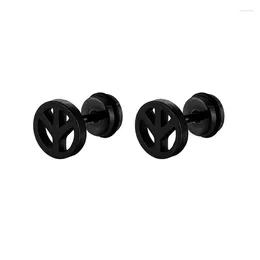 Stud Earrings Geometry Simple Stainless Steel Round For Women Fashion All-match Barbell Earring Girls Jewellery Birthday Gifts