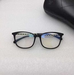 20% off for luxury designers Xiaoxiang 3409 sheepskin chain glasses frame can be matched with short-sighted flat blue light net red the same type of