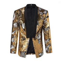 Men's Suits Korean Clothing Gold And Silver Sequin Men Blazer Stage Suit Jacket Man Costume Tuxedo