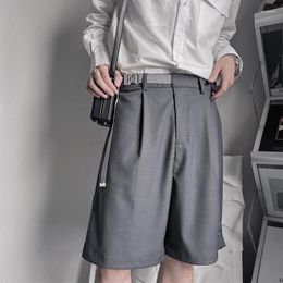 Men's Shorts Summer Suit Men Fashion Social Mens Dress Korean Loose Business Casual Grey Black Office Formal