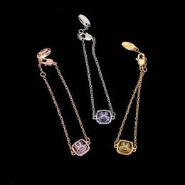 viviane Necklace Designer Viviennes Westwoods Luxury Hip Hop Jewlery Sugar Glass Saturn Bracelet Fashion Simple Transparent Square Planet Jewellery