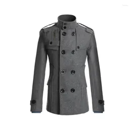Hunting Jackets 2023 Brand Men's Wool Overcoat For Male Long Suit Woollen Windbreaker Men Coat Outer Wear Man Jacket Clothing