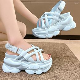 Sandals Platform 2023 Summer Chunky High Heels Female Wedges Shoes For Women Fish Toe White Sandalia Feminina D3-86Sandals