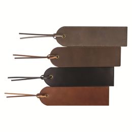 Handmade Cowhide Rounded Bookmarks Business Simple Leather Book Holder Bookmarks 122004