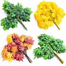 Decorative Flowers 1pc Artificial Leaf Ginkgo Biloba Plastic Tree Branches Outdoor Handmade Leaves For DIY Wedding Party Home Office Decor