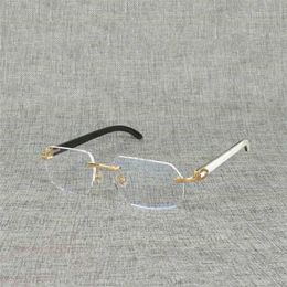 2023 Designer Glasses Natural Wood Square Clear Buffalo Horn Oversize Rimless Eyeglasses Frame for Men Reading Optical Oval Oculos Glasses Sunglasses