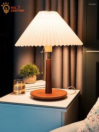 Table Lamps Nordic Retro Warm Romantic Log Pleated Lamp Simple Individual Desk Lights Living/Dining Room Bedroom Bedside Coffee