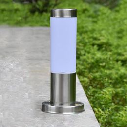 Lawn Lamps 28CM E27 Stainless Steel Post Lamp Outdoor Garden Bollard Light Waterproof Villa Fence Pathway Pole Pillar