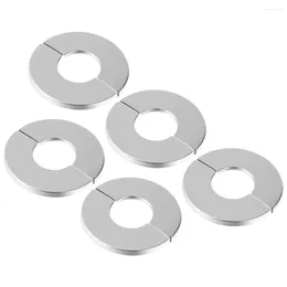 Wall Stickers 5pcs Stainless Steel Pipe Covers Pipeline Hole Water Cover Decors