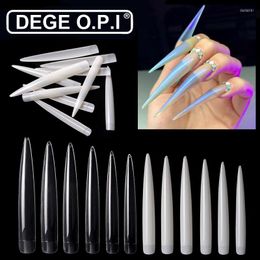 False Nails 240 Pcs Long Salon Tip Stiletto Extra Sharp Acrylic Artificial Stage Nail Art Tips Transparent Supplies