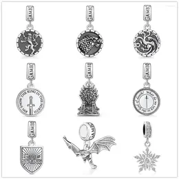 Loose Gemstones 2023 Fashion Silver 925 Throne Dragon Charm Bead Pendant Fit Original Bracelets DIY Fine Sterling For Woman