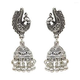 Dangle Earrings Boho Classic Silver Colour Metal Bird Drop Earring For Women Statement Vintage Bells Birdcage Fringe Gypsy Ethnic Jewellery