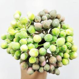 Decorative Flowers 1 Bunch Fake Beans Berry DIY Christmas Wedding Cake Gift Box Wreath Home Decoration