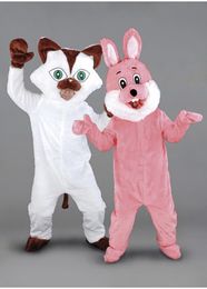 High quality Cat and Bunny Mascot Costumes Halloween Fancy Party Dress Cartoon Character Carnival Xmas Easter Advertising Birthday Party