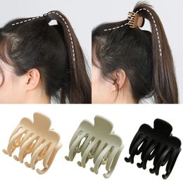 High Sense Clip Medium High Horsetail Fixed Artifact Hairpin Solid Matte Anti Collapse Half Clip Hair Accessories Hair Claws