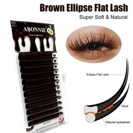 False Eyelashes Abonnie Soft Individual Flat Extensions Mix Length Premium Ellipse Eyelash For Supplies